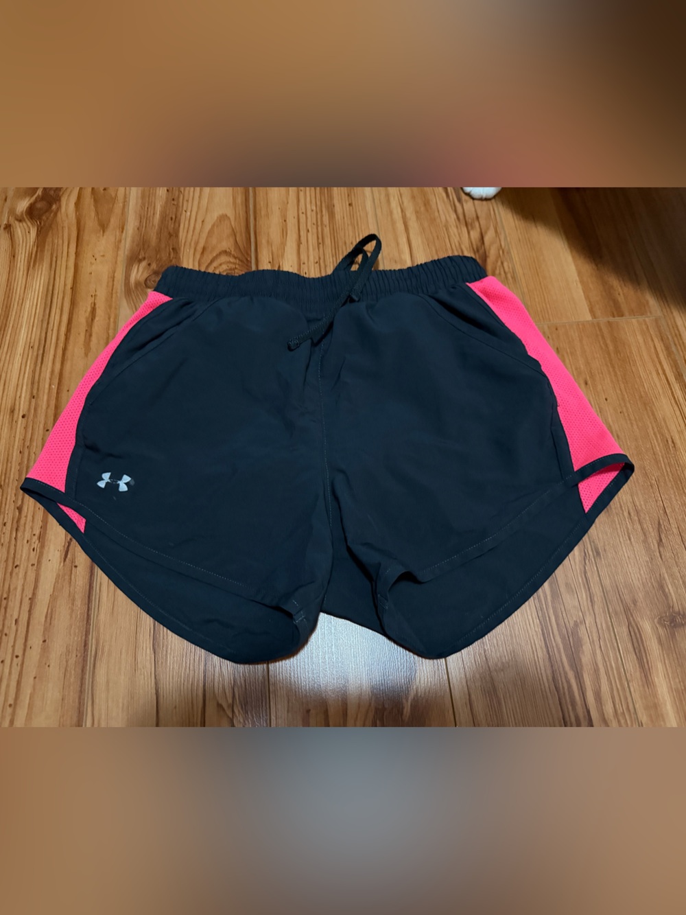 Under Armour Black and Hot Pink Women's Athletic Shorts